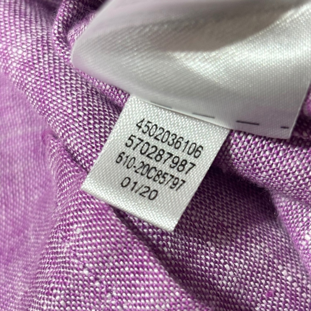 Chico's Linen Tunic Top Purple Lavender Button Front Coastal Lagenlook Sz‎ 1 - Picture 6 of 10